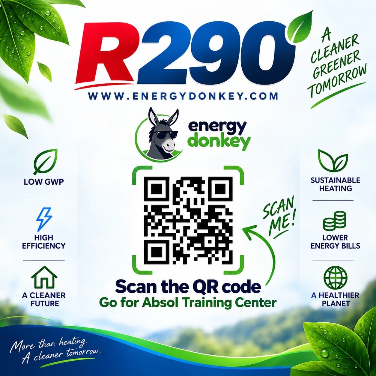 Energy Donkey R290 campaign — low GWP, high efficiency, sustainable heating for a cleaner, greener tomorrow